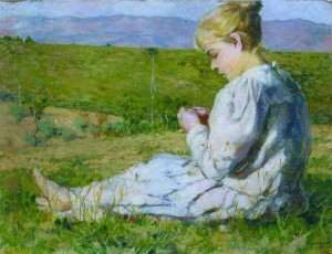 Bimba seduta sul prato,1899 Adele Galeotti
