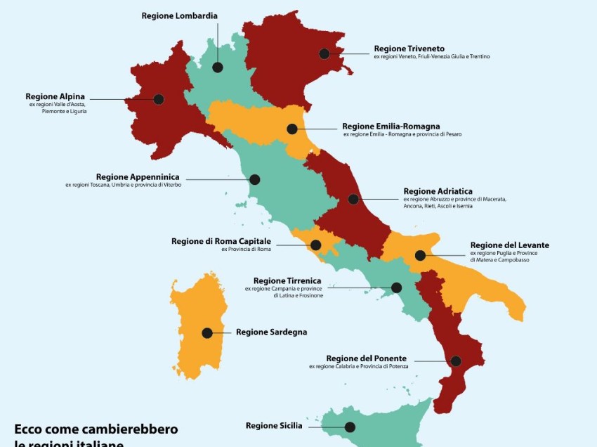 DA 20 A 12: COSI’ IL PD VUOLE ROTTAMARE LE REGIONI. E SI PARLA ANCHE DI FUSIONE TRA COMUNI: CHIUSI CON CITTA’ DELLA PIEVE, CETONA E SAN CASCIANO