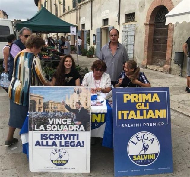 CETONA, CONTESTATO UN GAZEBO DELLA LEGA. IL VENTO COMINCIA A CAMBIARE?