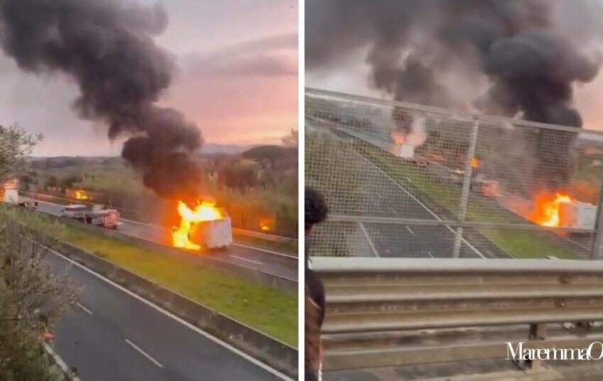 COME IN UN FILM, ASSALTO A DUE FURGONI PORTAVALORI SULL’AURELIA: SPARI, ESPLOSIONI, FIAMME. RUBATI 4 MILIONI DI PENSIONI
